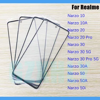 10Pcs/Daudz Priekšējo Stiklu OPPO Realme Narzo 10 10.A 20 30 Pro 5G 30A 50 50A 50i Touch Screen LCD Ārējais Objektīvs Stikla Panelis