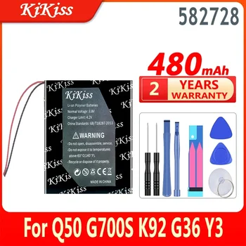 480mAh KiKiss Augstas Ietilpības Akumulators 582728 Bērnu smart pulksteņi mp3 602828 Par K92 G36 Y3 Q50 G700S Digitālo Bateria