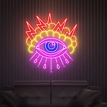 Anime Neona Zīme Pasūtījuma Ļauno Aci Neona Zīmes Guļamistabu Mājas Sienas Mākslas Dekors Led Gaismas Pusi, Neona Joslas Veikals Apdare Nakts Gaismas