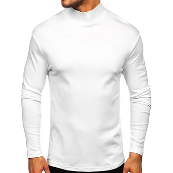 ASV Izmērs S-XXL Pavasara Rudens garām piedurknēm T-krekls Vīriešiem tīrtoņa Krāsu Izspēles Kakla Plānas Vilnas Zemāko Krekls Vīriešu T