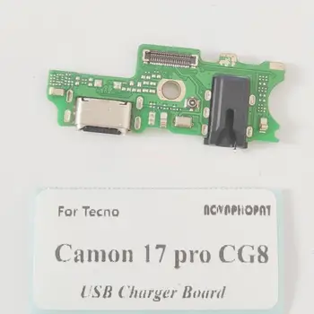 Augšējā Tecno Camon 17 Pro CG8 CG8h USB Doks Lādētāja Ports, Austiņu Spraudni Audio Jack Mikrofons MIC Uzlādes Valde