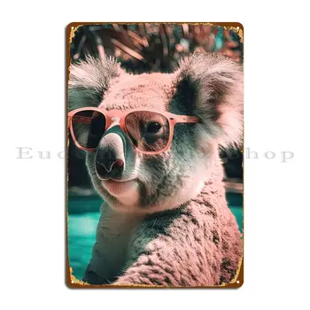 Cool Koala Ar Sunglass Metāla Zīmju Kino Dizaina Sienas Dekori Izdrukāt Radīt Skārda Parakstīt Plakātu