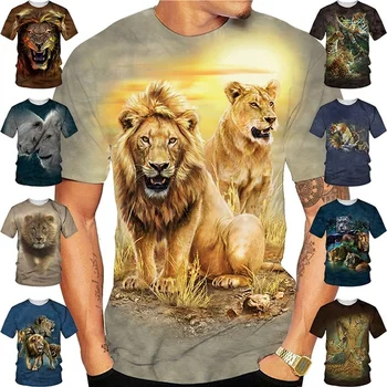 Forši, Lauva, Tīģeris 3D Iespiesti Pāris T-krekls Unisex Vasaras Modes Dzīvnieku Īss Tops