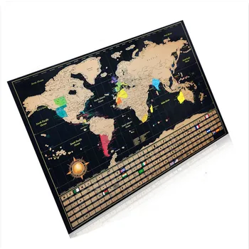 Karstā Pārdošanas Scratch Off Kartes Plakātu – Premium Sienas Mākslas Dāvana Ceļotājiem - Deluxe Ceļojumu Scratch Map Ietver Visus Karodziņus Fona