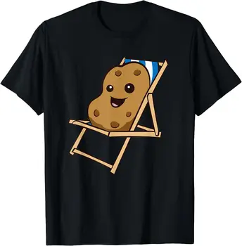 Kartupeļu Relaksējošu Smieklīgi Kartupeļu Vīriešiem, Sievietēm Ar Īsām Piedurknēm Kokvilnas T-Krekls