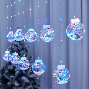 LED Vēlas Bumbu Aizkaru String Gaismas Ziemassvētku Svētku Apgaismojums Vainags Lampas Kāzu Puse, Guļamistaba, Mājas Apdare Navidad