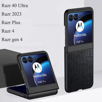 Par Motorola Razr 2023 Krokodila Ādas Tekstūru Flip Case For Moto Razr 40 Ultra Būtiska Cietā seguma, Lai Razr Plus gen4