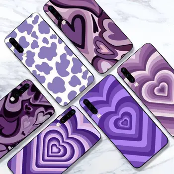 purple Mīlestība sirdī Apli zebra modelis Tālruni Gadījumā, Huawei honor Mate 30 40 50 20 8 70 5 9 10 Pro P x i y Lite nova