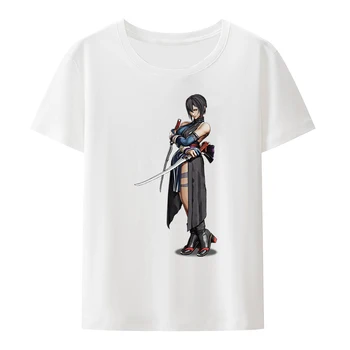 Samurai Shodown Spēles Raksturs Shiki Kokvilnas T-krekli Anime Spēles Stilu Roupas Masculinas Iespiests T-krekls, Tops ar Īsām Piedurknēm Tee