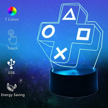 Sapņaina Nakts Gaisma Dzimšanas dienas Dāvanu 3D Ilūziju, Lampas Spēlētājs, Rakstāmgalda Lampas, LED RGB Touch 7 Krāsas, Mainot Kontroles Spēļu Istaba Dekori