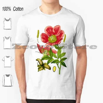 Savvaļas Peonijas T-Krekls, 100% Kokvilna Vīrieši Sievietes Personalizētu Modelis, Peonija, Roze, Koraļļu Lauksaimnieks Rožu Plāni Dabas Thome Ziedi Fleur