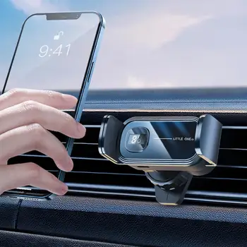 Smart Elektrisko Bloķēšanu Automašīnas Tālruņa Turētājs 360 grādu Rotācijas Ciparu Displejs Gaisa Ventilācijas Klipu Tālrunis Stand Mount Bracket for iPhone