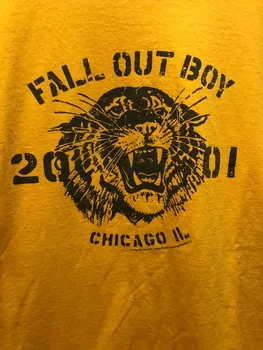 VTG 2001. gadā Čikāgā, IL Fall Out Boy Krekls ar Īsām Piedurknēm Dzeltena Unisex, S-3XL NE2188 garas piedurknes