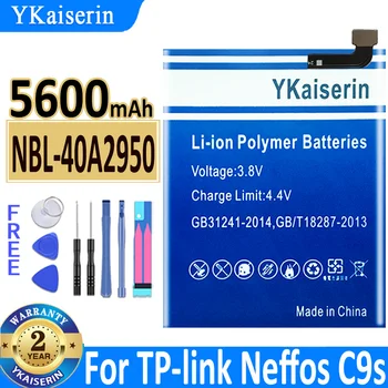 YKaiserin 5600mAh NBL-40A2950 Akumulatoru TP-link Neffos C9s TP7061C TP7061A / C9 MAX C9MAX TP7062A Baterijas + Bezmaksas Rīki