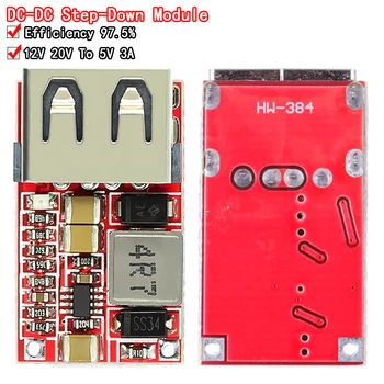 1GB Sodu, 6-24V 12V/24V uz 5V 3A AUTO USB Lādētāja Modulis DC Buks solis uz leju Pārveidotājs 12v-5v barošanas modulis