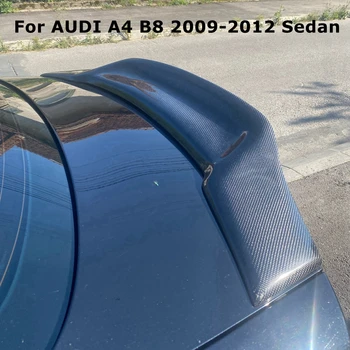 AUDI A4 B8 Sedans, R Stila Oglekļa šķiedras Aizmugurējais Spoileris Bagāžnieka ārējie 2009. - 2012. gadam FRP Glancēts melns Kalts oglekļa