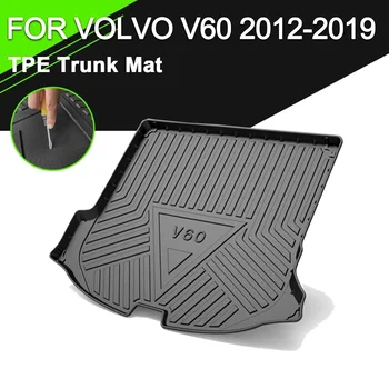 Auto Aizmugurējā Bagāžnieka Paklājiņš TPE Ūdensizturīgs neslīdoša Gumijas Starplikas, Kravas Piederumi Volvo V60 2012-2019