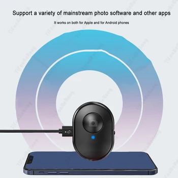 Bluetooth Saderīgu Bezvadu Tālvadības pults Vienas Pogas Uzlādējams taimeris Selfie Stick Portatīvo Foto Pogu