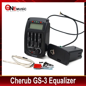 Cherub G-Signāls GS-3 Akustiskās Ģitāras Preamp 4-Joslu EQ Ekvalaizers LCD Uztvērējs GS-3 Pjezo Pikaps