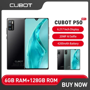 Cubot P50 Android 11 20MP Selfie Kameru, 6GB RAM+128GB ROM Mobilo Telefonu 6.217 Collu Octa Core 4200mAh 4G mobilo telefonu NFC