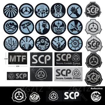 Deviņas Astes Fox Atstarojošs Burvju Plāksteris SCP Fonda Logo Militāri Taktiskā Mugursoma Emblēma Izšūta SCP Logo Plāksteri Armband