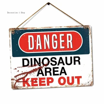 Dinozauru Jomā Jurassic sargāt Park Rex Vintage Metāla Skārda Zīme Retro Alvas Plāksnes Zīme Sienas Mākslas Dekoru 20*30cm vintage dekori