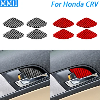 Honda CRV 2007. - 2011. gadam Nekustamā Oglekļa Šķiedras Iekšējais Durvju Bļodā Paneļa Dekoratīvā Vāciņa Auto Interjera Dekorēšana Aksesuāri Uzlīmju