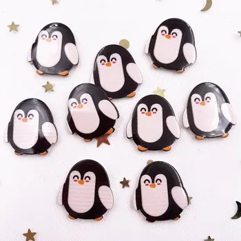 Jauki Krāsains Pingvīns Flatback Plastmasas Loksnes Miniatūras Modelis Aplikācijas Ziemassvētku DIY Albums Mājas Dekoru Amatniecības OF962