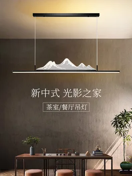 Jaunais Ķīnas Ainavu Restorāns Ilgi Lustra Mūsdienu Vienkāršais Bārs Galda Ziemeļvalstu Minimālisma Front Desk Vienu Vārdu Lampas