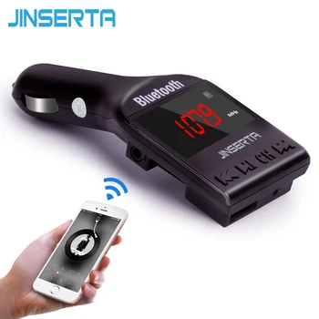 JINSERTA Bluetooth Automašīnas Komplektu, FM Raidītājs, Brīvroku sistēma, MP3 Atskaņotājs, Bezvadu FM Modulators, Atbalsta TF Mikro SD atmiņas USB Mūzikas atskaņošanai