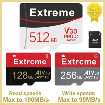 Klase 10 Micro Atmiņas Karti 512 GB SD Card High Speed TF Karti Ar Adapteri Fotokameras 128GB 256 GB SD atmiņas Karti, Telefona Tabula Dash