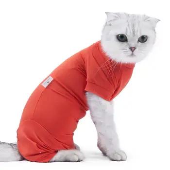 Kokvilnas Mājdzīvnieku Operācijas, Rehabilitācija, Apģērbu Pēcoperācijas Kaķu Apģērbu Kaķis Reģenerācijas Un Aizsargtērpu Kaķēns Veste Cat Aksesuāri