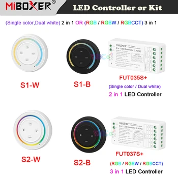 Miboxer 2.4 G Saullēkta Tālvadības Varavīksnes reostats Slēdzis Vienu krāsu/KMT/RGB/RGBW/RGB+PKT LED Kontrolieris Led Strip Lampas Spuldzes