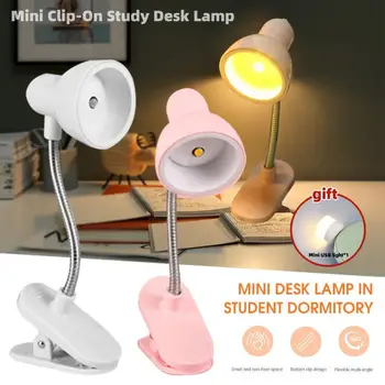 Mini Grāmatu, Gaismas Lasīšanas Gaismas Mini Clip-On Studiju Galda Lampas Akumulatora Barošanu Elastīgu Gultas Galda Lampas Apgaismojuma Lampas LED