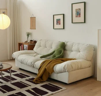 Mākonis, dzīvojamās istabas mēbeles krēms stila Microfiber Auduma Ziemeļvalstu Ins tehnoloģiju, audums mūsdienu vienkāršs dīvāns