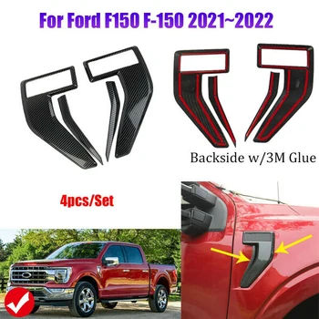Oglekļa Šķiedras Sānu Spārnos Žetona Emblēma Segtu Apdares Piemērots Ford F150 F-150 2021 2022