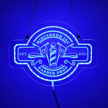 Personalizētu Frizētava, LED Neona Zīme Pasūtījuma Akrila Sienas Lampas Uzņēmumu Stendu Veikalā Karājas Apdare, Regulējama Krāsa