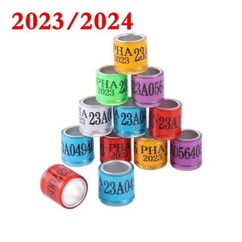PHA 2023/2024 8mm Baložu Pēdu Gredzenu Alumīnija Plastmasas Materiāla Putnu Kāju Gredzens ar Numuriem Multicolor Izvēles Putnu Piegādes 30Pcs