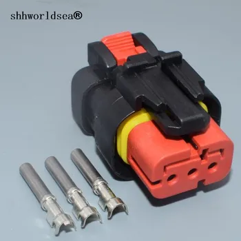 Shhworldsea 3 pin automobiļu elektroinstalācijas, josta kontaktdakšu elektriskā female konektori ar spailēm 776523-1 automašīnu Sadales sensora spraudni