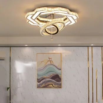 spīdumi guļamistaba Mūsdienu kristāla griestu apgaismojums ēdamistabā luksusa griestu lampas, dzīvojamās istabas griestu gaismas led lampas