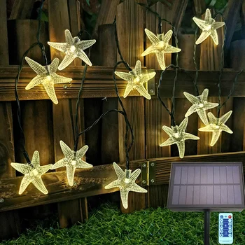 Ziemassvētku Rotājumi 2023 Saules String Gaismas Pagalmu Starfish Led Apgaismojums Ūdensnecaurlaidīgs Powered Terases Gaismas Dārza Puses 134